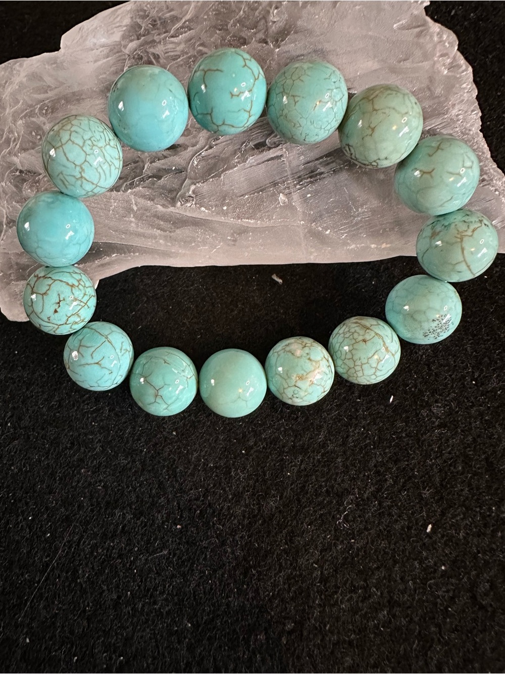 Vintage Turquoise Gemstone Elastic Bracelet